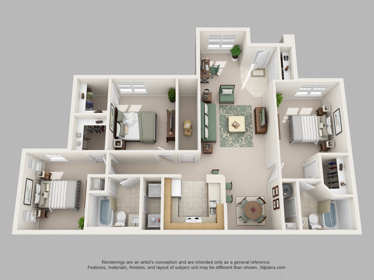 Floor plan layout diagram for 3A